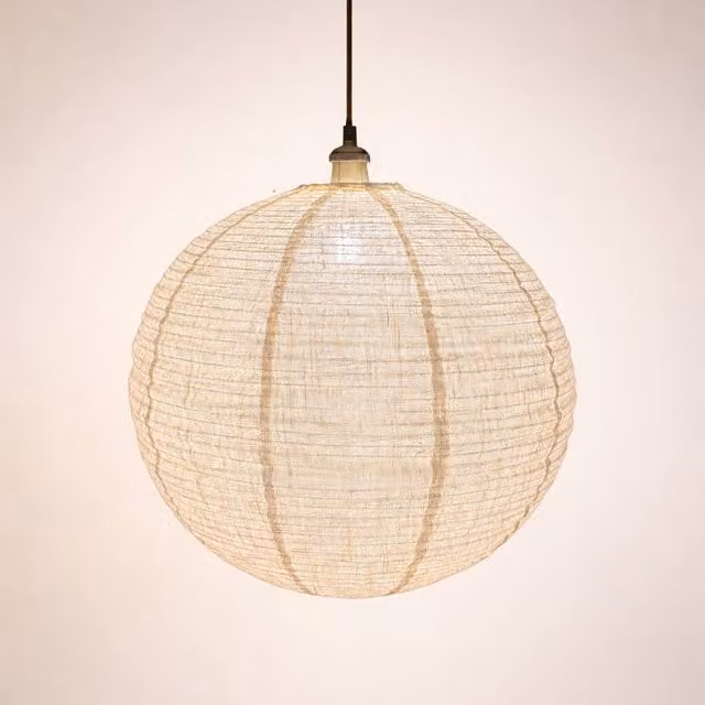 CGC Lighting Sybil Handmade Linen Easy Fit Round Globe Lampshade in Beige, Diameter: 50 cm