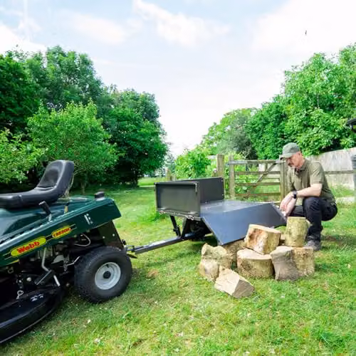 The Handy 225kg Towed Trailer with Folding Sides, Tipping Capability and Pneumatic Tyres in Grey Steel – 7