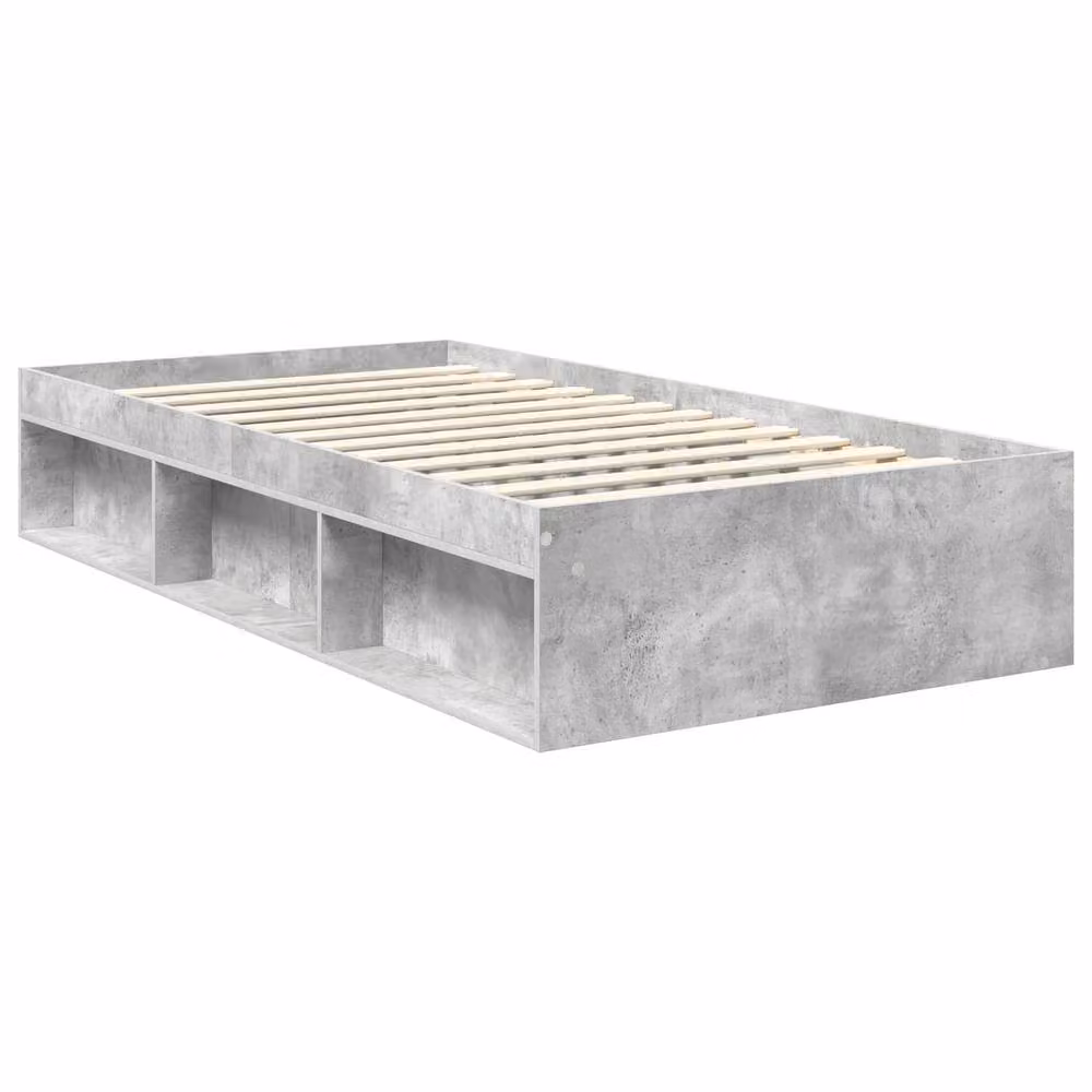 Berkfield Home Modern Bed Frame in Grey Solid Pine Wood, W/D/H: 100 x 200 cm – 2