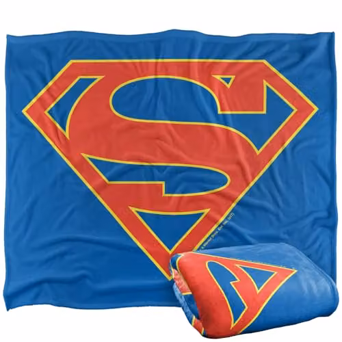 Warner Bros. Supergirl The TV Series Logo Silky Touch Super Soft Fleece Throw Blanket, Multicolour, W/D/H: 127.0 x 127.0 x 152.4 cm