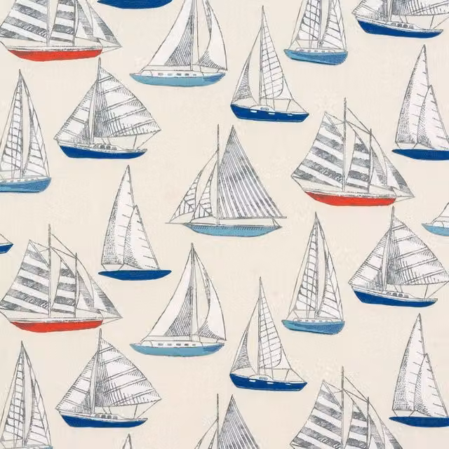 Terrys Ocean Yacht Fabric in Red, Blue and Multicolour