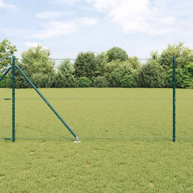 Berkfield Home Green Hexagon Steel Fence, H: 140 cm x L: 50 m