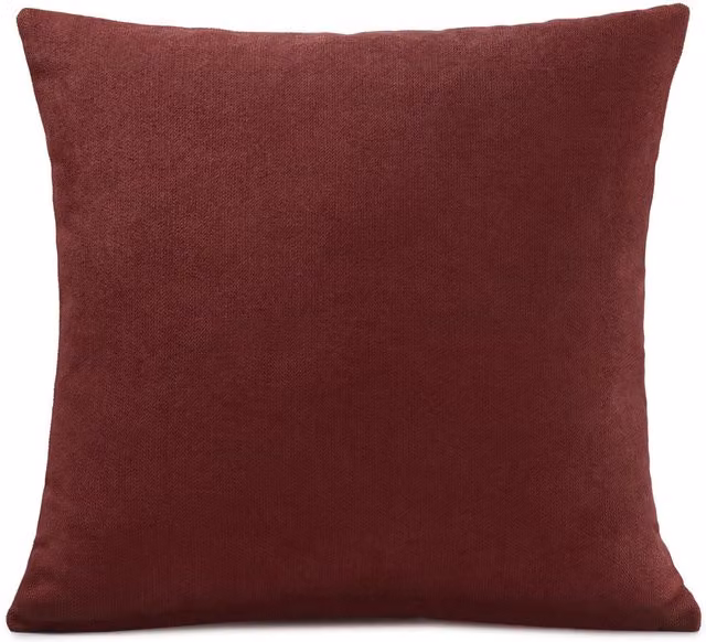 Livinluxury Plain Red Velvet Chenille Square Cushion