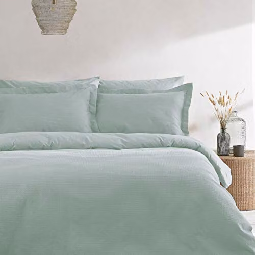 Riva Home Green Plain Duvet Cover, 90 x 200 cm
