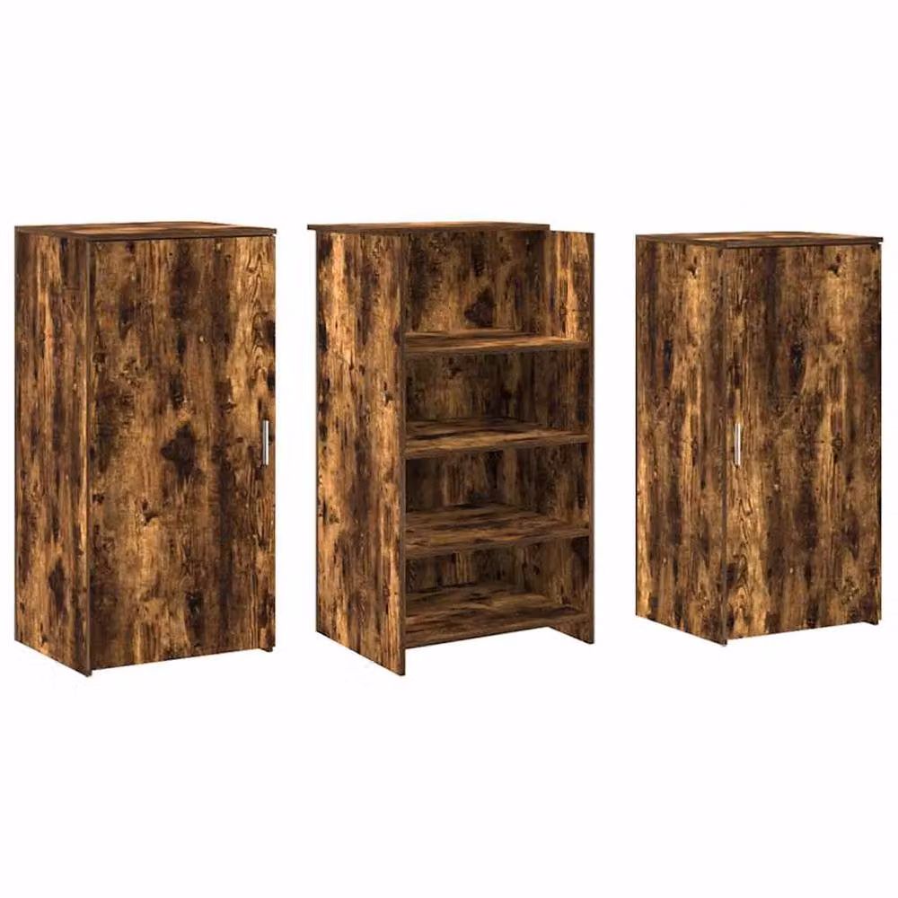 Berkfield Home Smoked Oak Reception Desk in Brown, W/D/H: 155 x 50 x 103.5 cm – 4