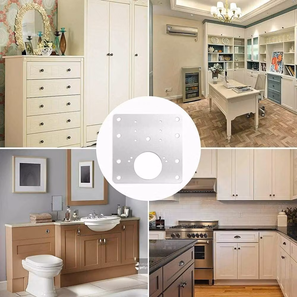 SPETLEK Kitchen Cupboard Door Hinge Repair Kit in Silver, including 12 Plates and 72 Screws – 2
