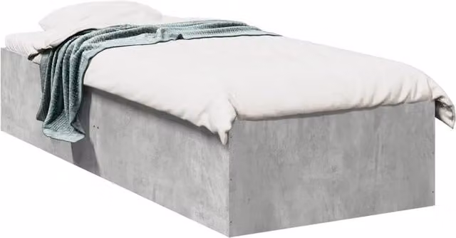 Berkfield Home Small Single Bed Frame in Concrete Grey, W: 75 cm x D: 190 cm – 1