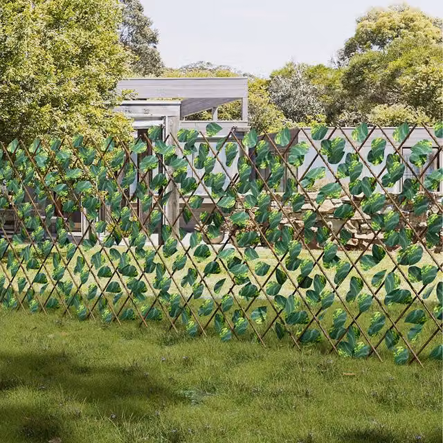 Lifeideas Green Artificial Hedge with Wooden Frame, W: 220.3 cm, H: 94 cm