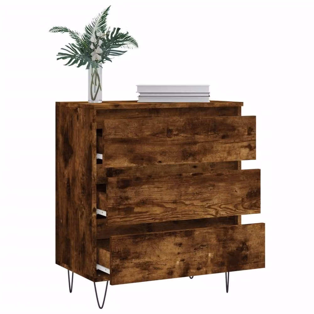 Berkfield Home Smoked Oak Sideboard in Brown, W/D/H: 60 x 35 x 70 cm – 4