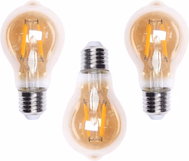 Litecraft 3 Pack of 4W E27 Gold Tinted LED Filament Bulbs