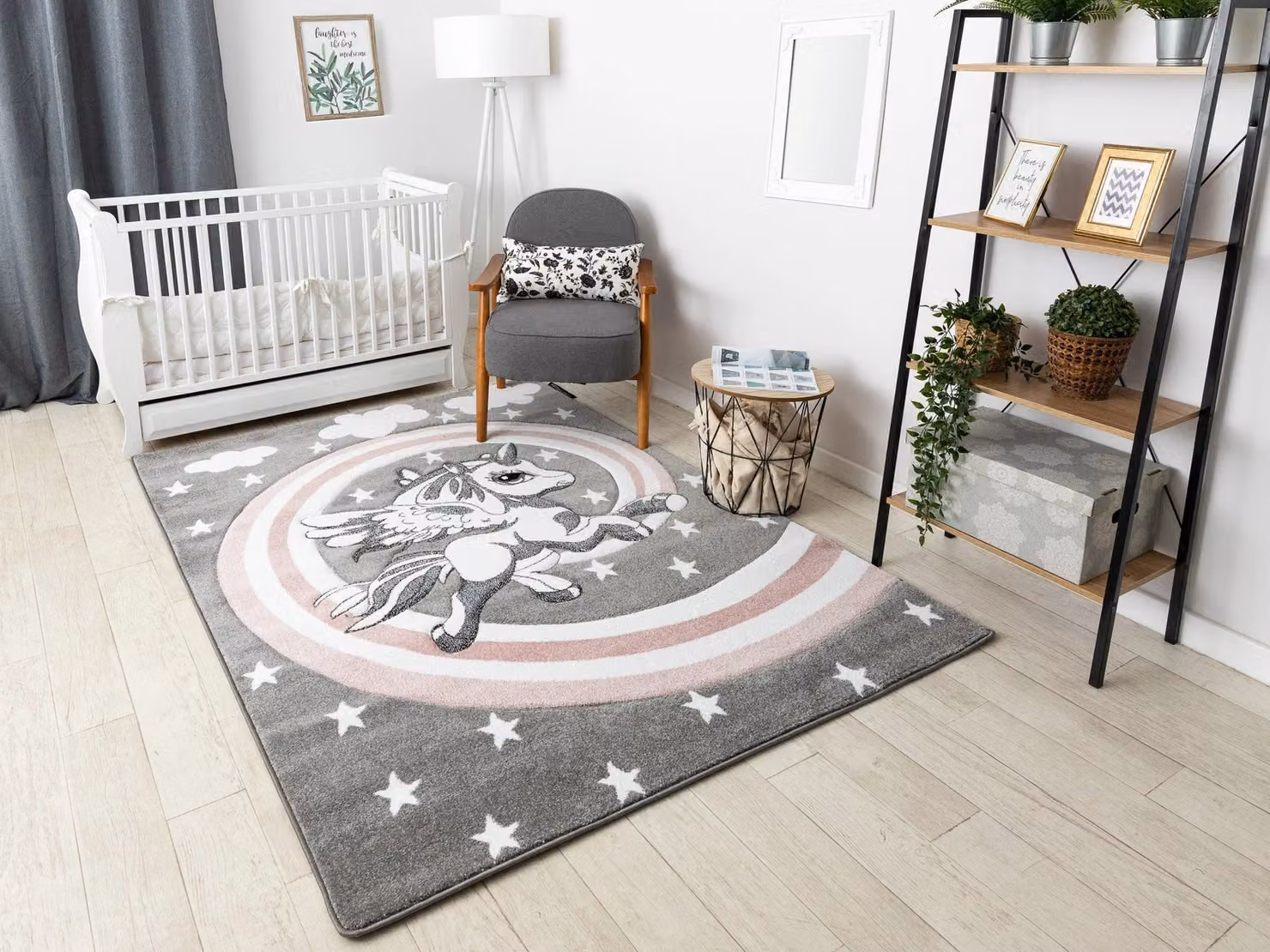 RugsX Petit Grey Kids Motif Rectangular Rug, W: 80 cm, L: 150 cm – 3