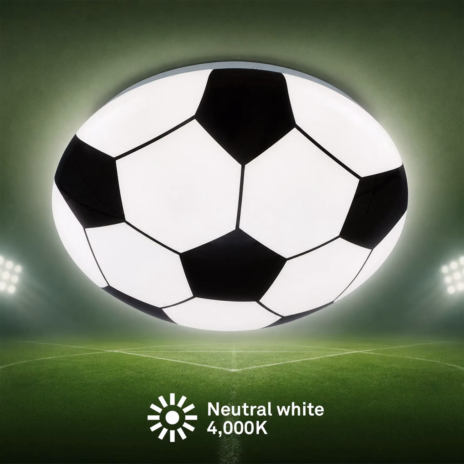 Briloner Football LED Ceiling Light, White and Black, 12W – 3