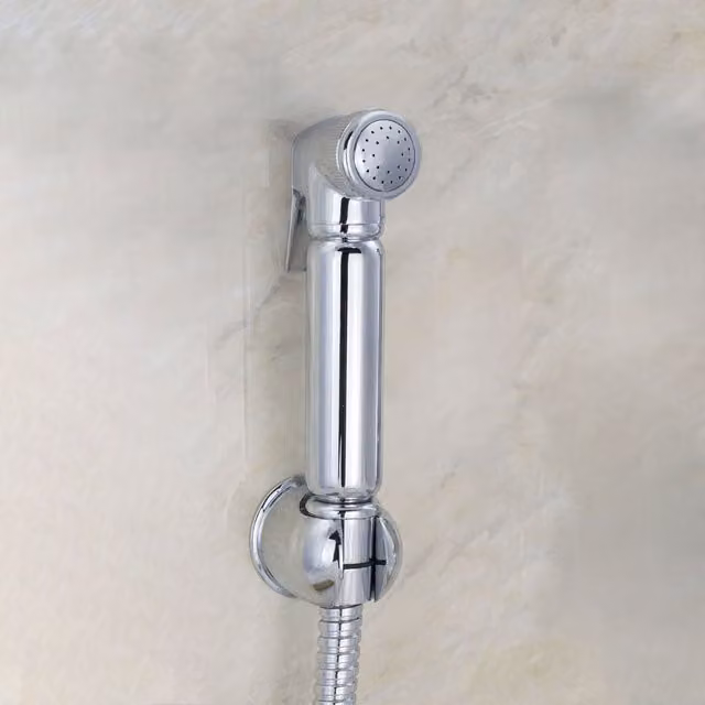 Nes Home Douche Shower Spray Kit with Holder and Hose in Silver Chrome