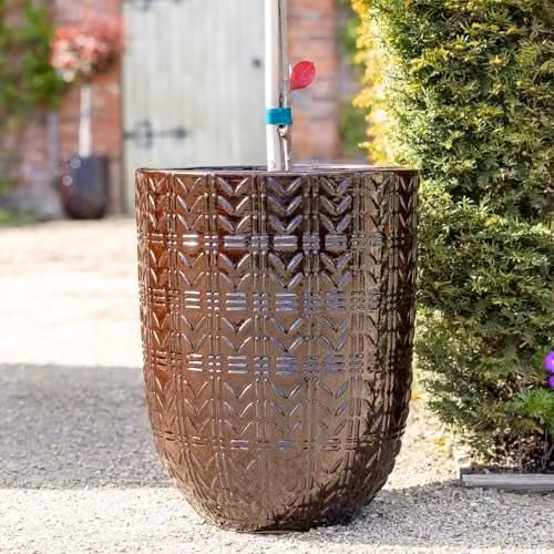 Primrose Glazed Terracotta Planter in Brown, Height: 63 cm – 2