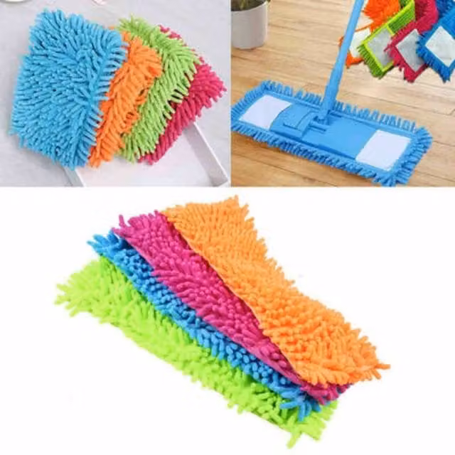 NESTLUNE Multicolour Microfiber Replacement Cleaning Mop Cover, Reusable and Washable, W: 100 cm, D: 15 cm