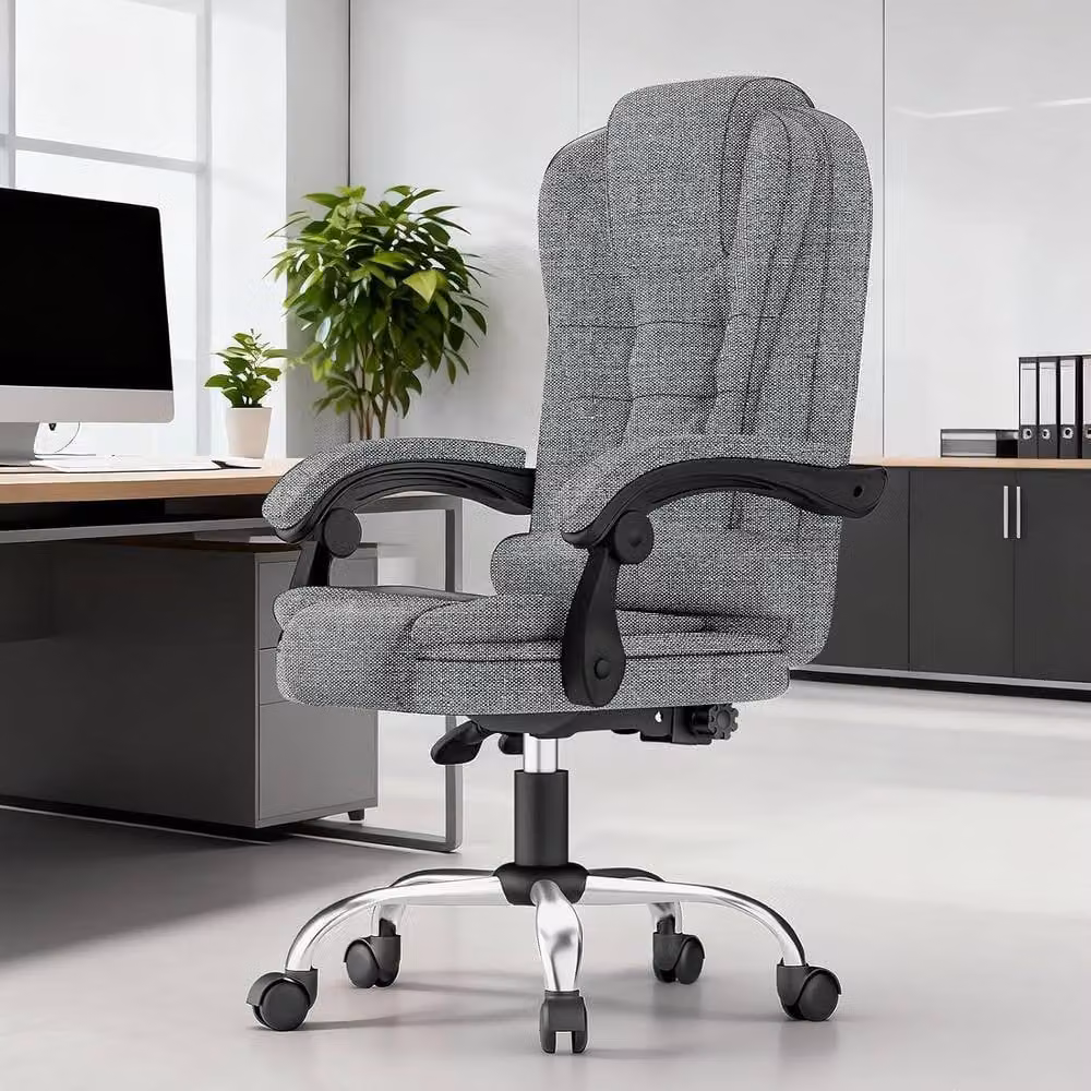 Gartistgo Ergonomic Fabric Executive Office Chair in Grey with Headrest and Armrests – 2