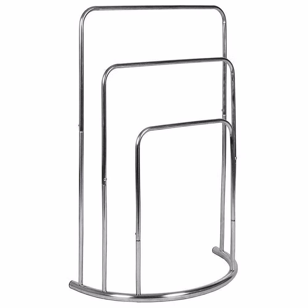 SPETLEK 3 Tier Freestanding Towel Rail Rack Holder in Silver Stainless Steel, W/D/H: 100 x 100 x 100 cm – 2