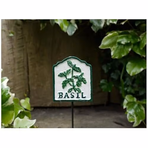 Gifts Direct 2 U Metal Basil Herb Marker Garden Stake in White – 1