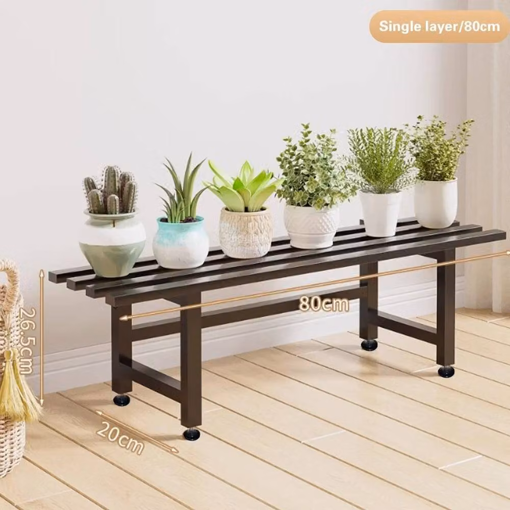 SPETLEK Single Layer Metal Garden Plant Stand in Black – 3