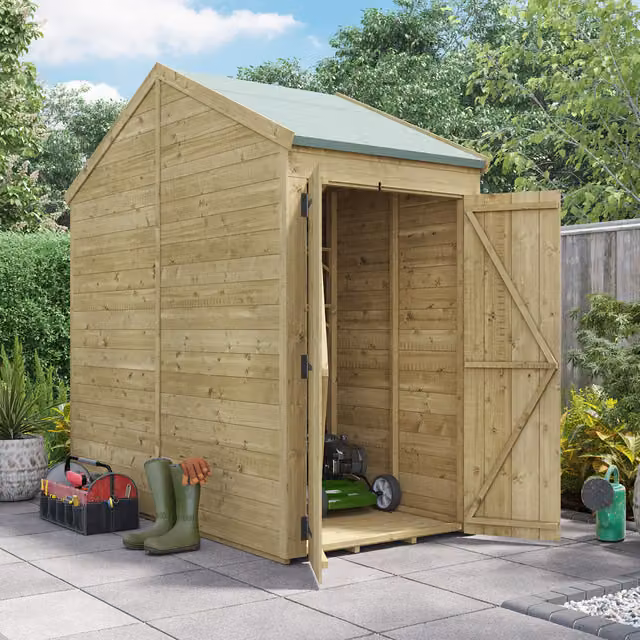 BillyOh Switch Tongue and Groove Apex Wooden Shed in Brown, W/D/H: 121.92 x 2.97 x 1.1 cm