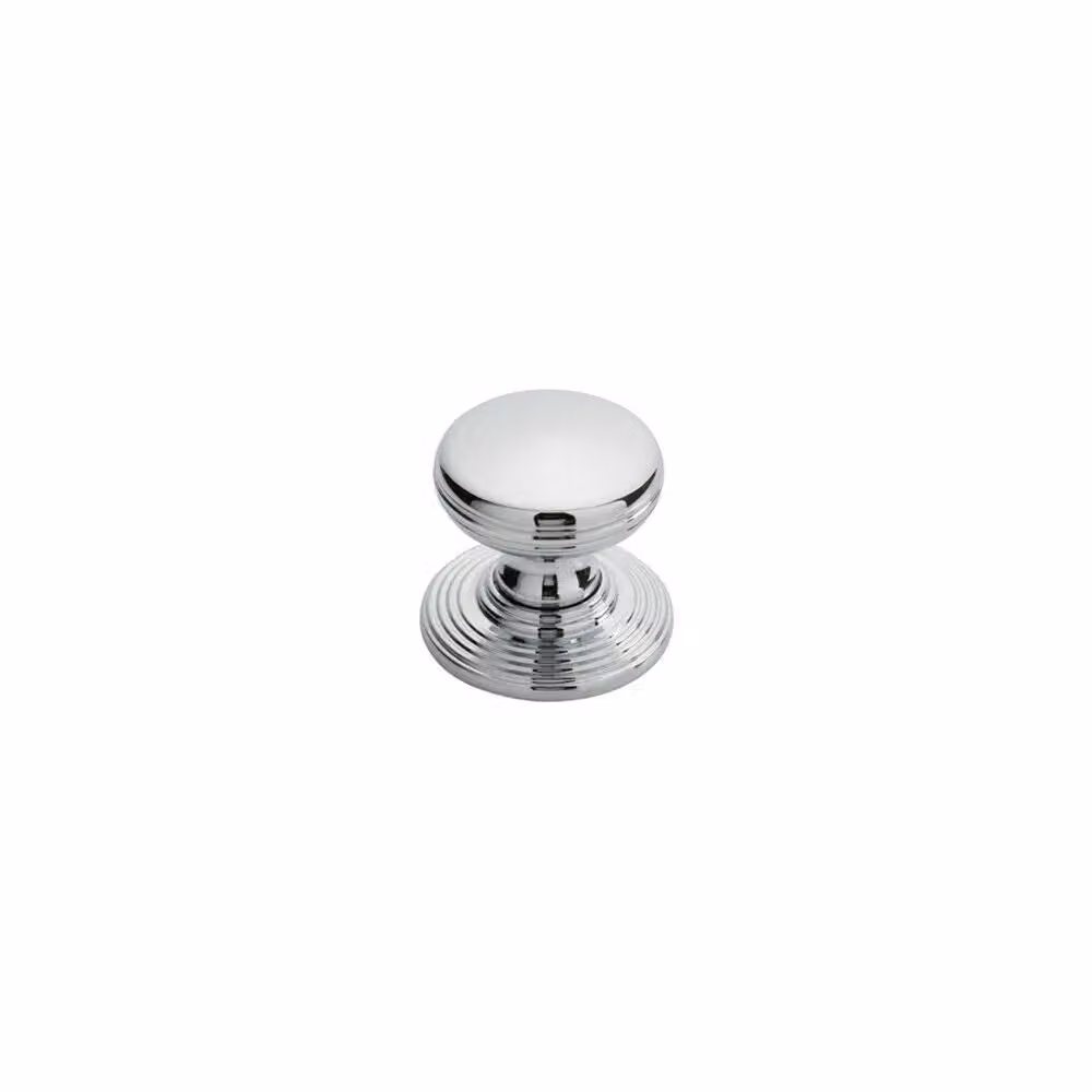 Loops Set of 4 Smooth Ringed Cupboard Door Knobs in Polished Chrome, 28mm Diameter – 2