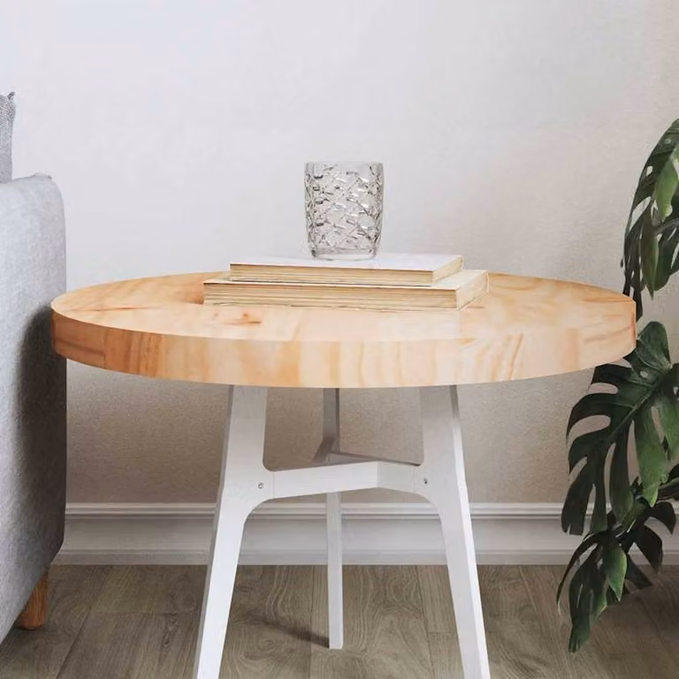 Berkfield Home Round Solid Wood Pine Table Top, Brown, Diameter: 50 cm, Height: 3 cm