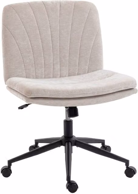 Rolipo Armless Criss Cross Swivel Office Chair in Beige