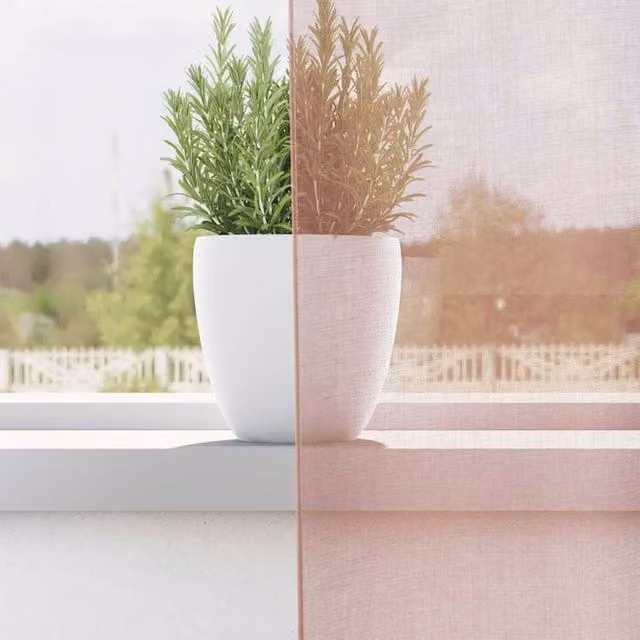 Berkfield Home Pink Voile Fabric Panel Curtains with Eyelets, 2 Pack, W: 140 cm, H: 260 cm