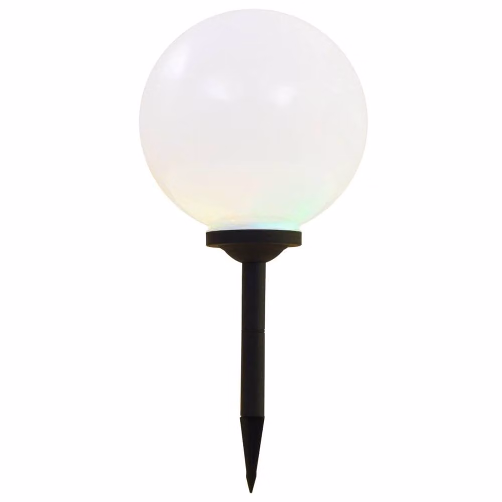Berkfield Home Outdoor Solar LED Spherical Lamps, 2 Pack, White with RGB Multicolour Effect, Diameter: 30 cm