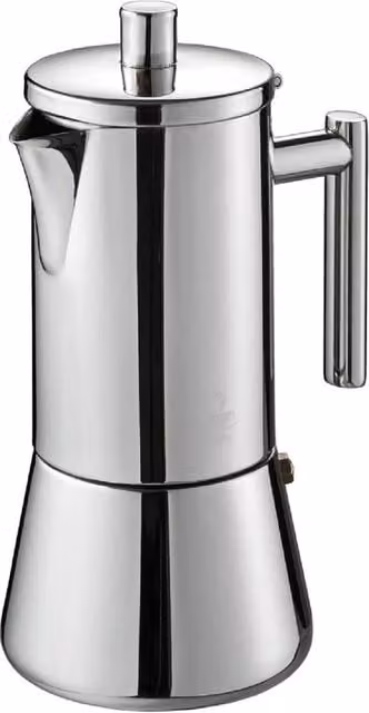 Gefu Nando 4-Cup Stovetop Espresso Percolator, Induction Compatible, Silver – 1