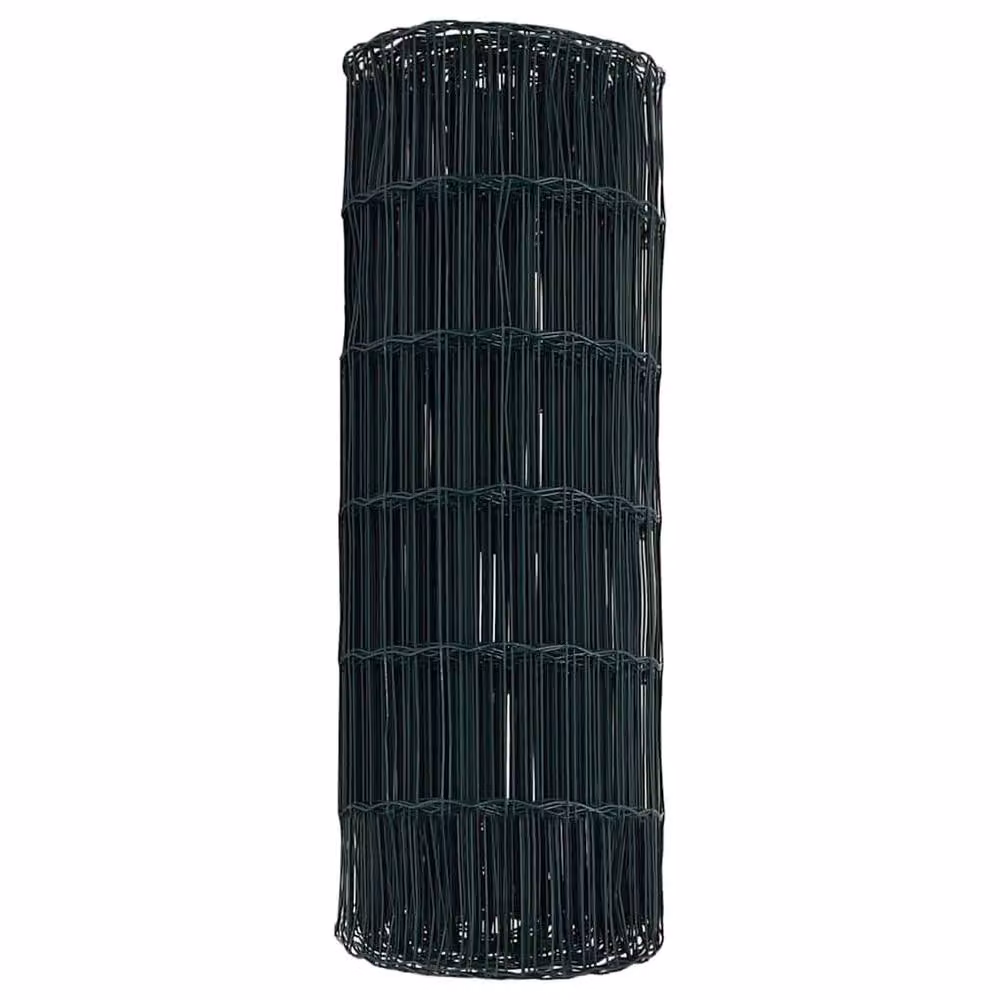 Berkfield Home Modern Euro Fence Green PVC Coated Steel 0.4 x 10 m – 4