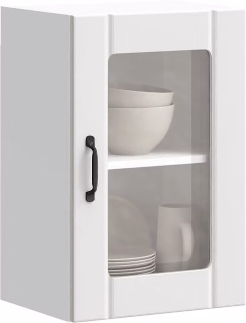 Berkfield Home Lucca White Kitchen Wall Cabinet with Glass Doors