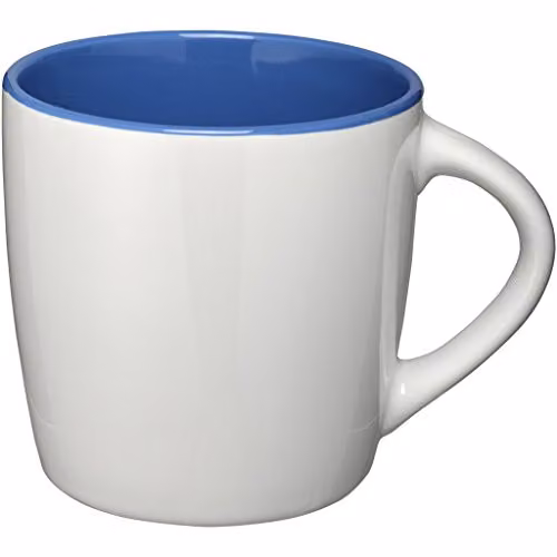 Bullet Aztec Geometric Ceramic Mug in White and Blue