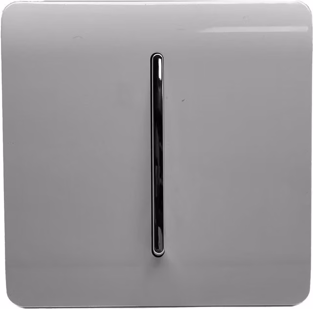 Trendi Artistic Modern Auto Retractive 1 Door Bell Push Button Switch in Light Grey