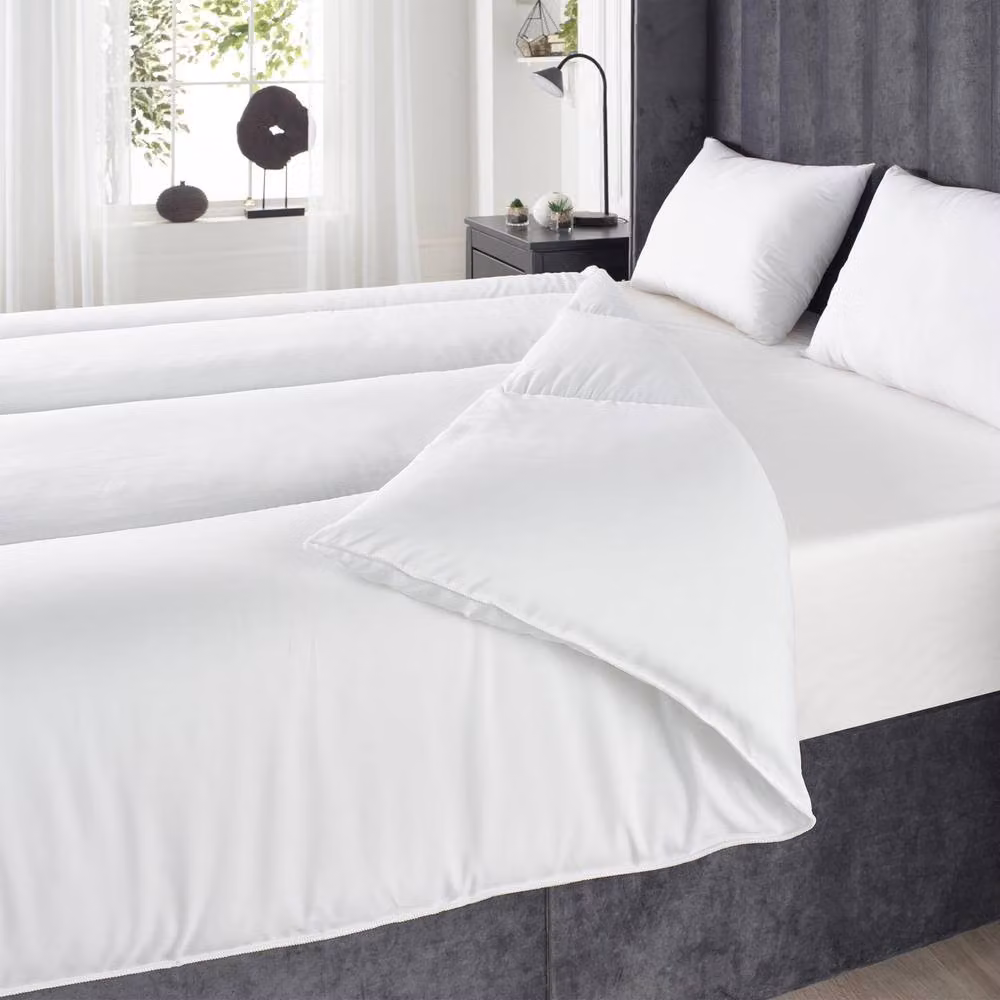 OHS All Seasons Double Duvet and 2 Pillow Set, 7.5 Tog, White Hollow Fibre – 2