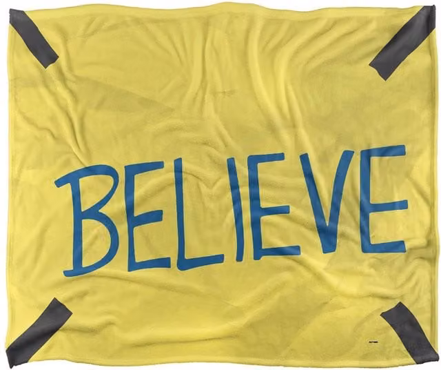 Warner Brothers Ted Lasso Believe Silky Touch Super Soft Throw Blanket in White, W: 152 cm, D: 127 cm