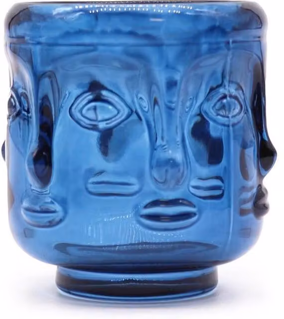 KDMD Royal Blue Buddha Face Glass Votive Candle Jar – 1