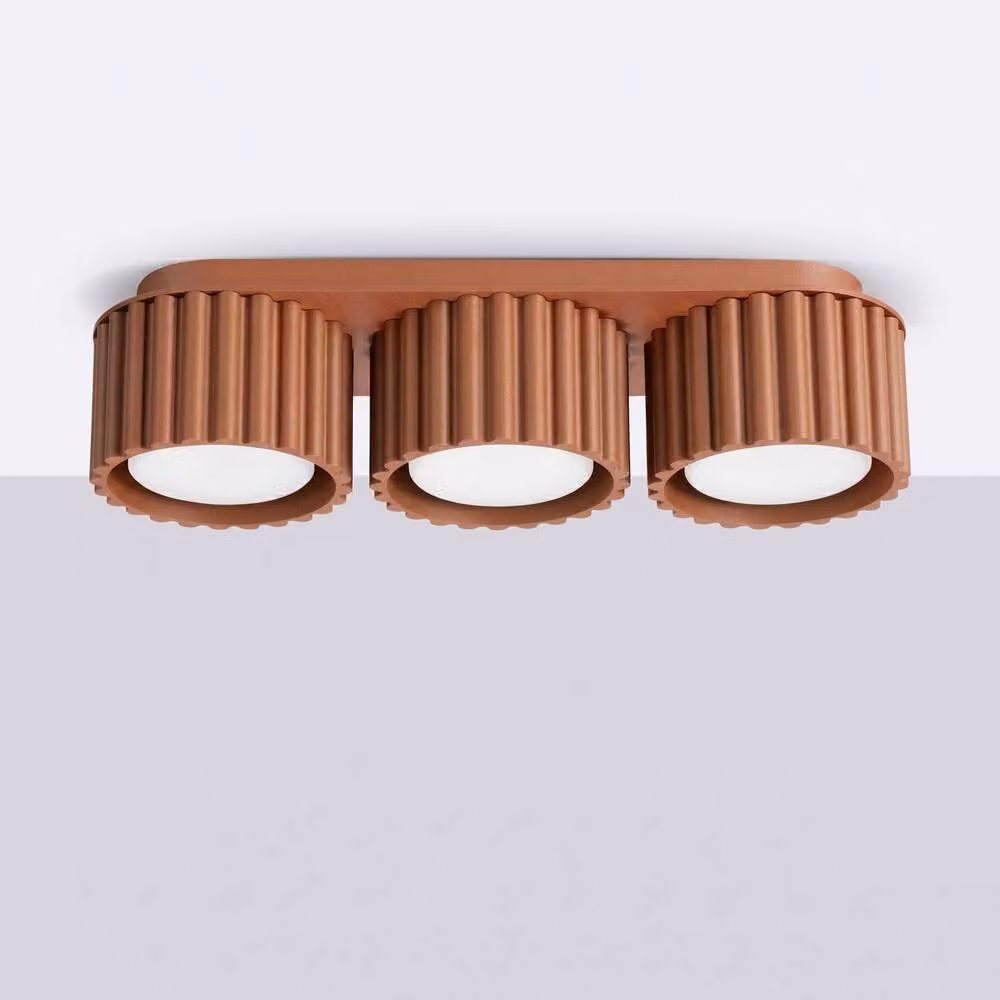 Sollux Lighting minimalist ceramic ceiling lamp in Terracotta, W/D/H: 32.5 x 32.5 x 10 cm – 2