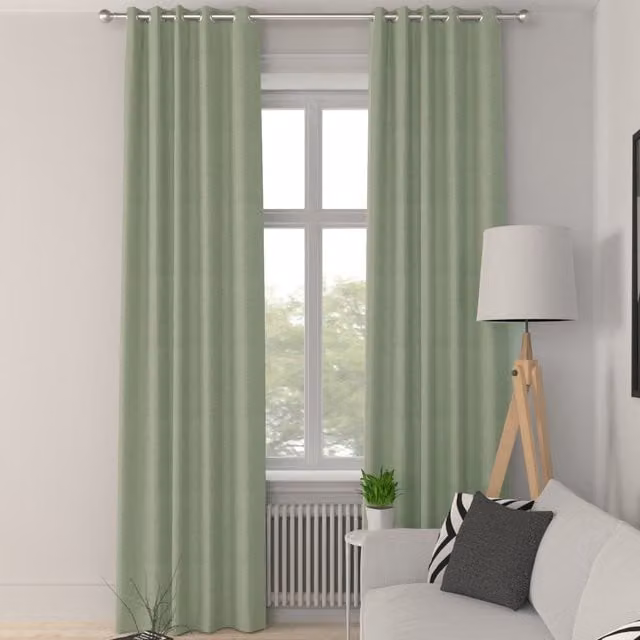 Simply Collection Iowa Silk Essence Made to Measure Blackout Eyelet Curtain Panel in Moonstone