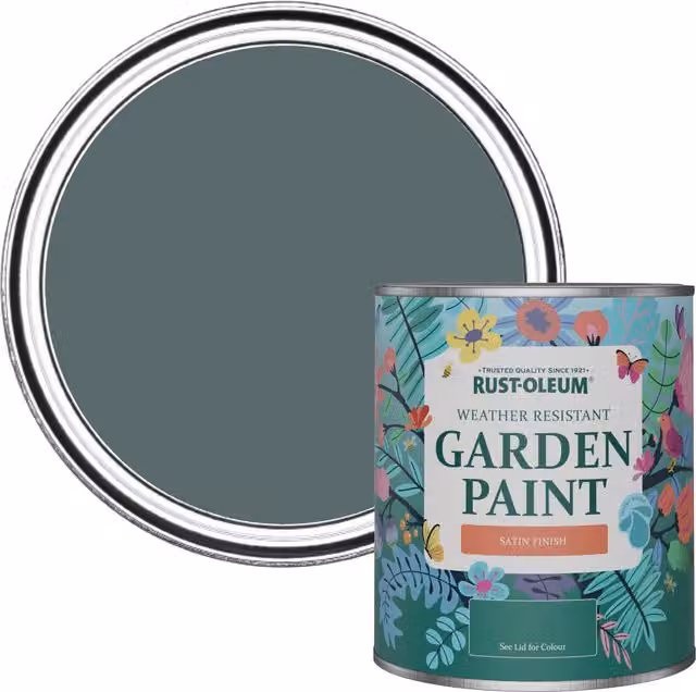 Rust-Oleum Water-Based Garden Paint in Satin Finish, Deep Sea, 0.75 l