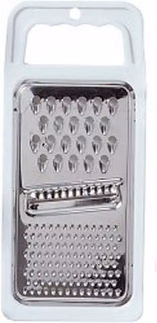 Chef Aid 3 Way Stainless Steel Box Grater in White