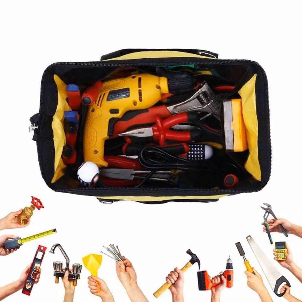 SPETLEK 16 inch Professional Multi-Purpose Tool Bag with Shoulder Strap in Yellow, Black and Multicolour – 3