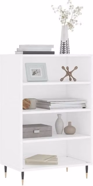 Berkfield Home Modern White Highboard in Matt Engineered Wood, W/D/H: 57 x 35 x 90 cm