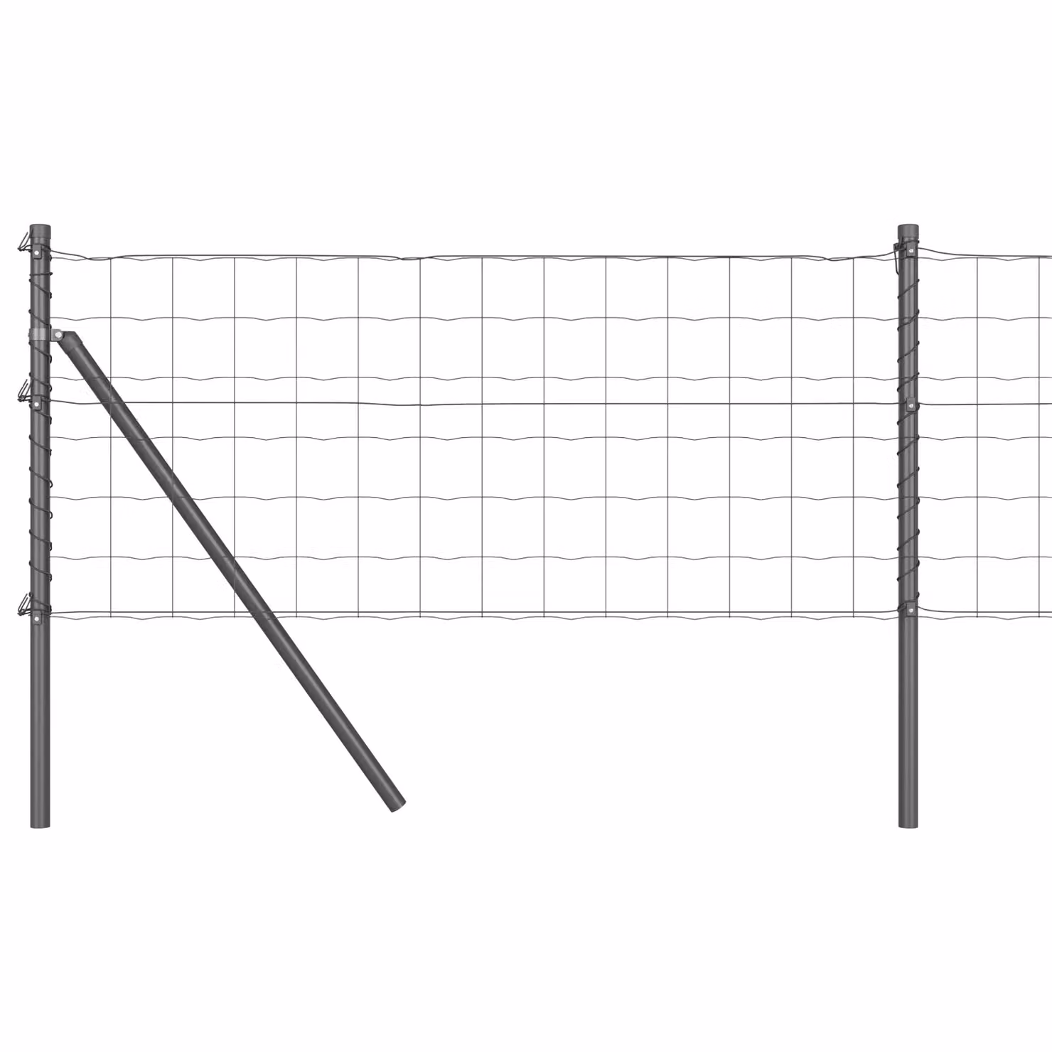 Berkfield Home Euro Fence with 7 Posts, Galvanised Steel, Grey/Silver, 0.8 x 10 m – 2