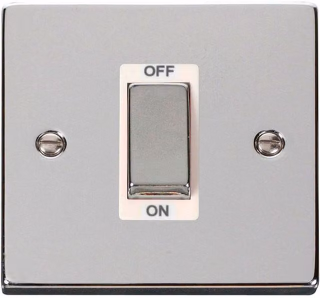 SE HOME White and Chrome Surface Mount Switch