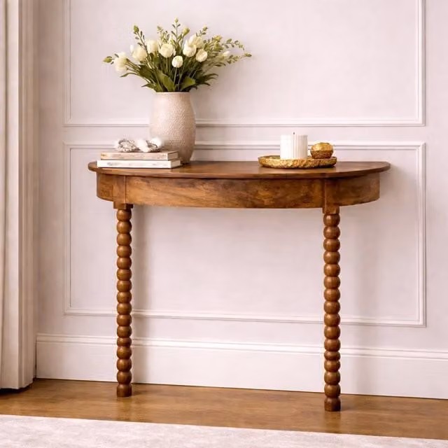 Artisan Furniture Spindle Radiator Console Table in Brown Mango Wood – 1