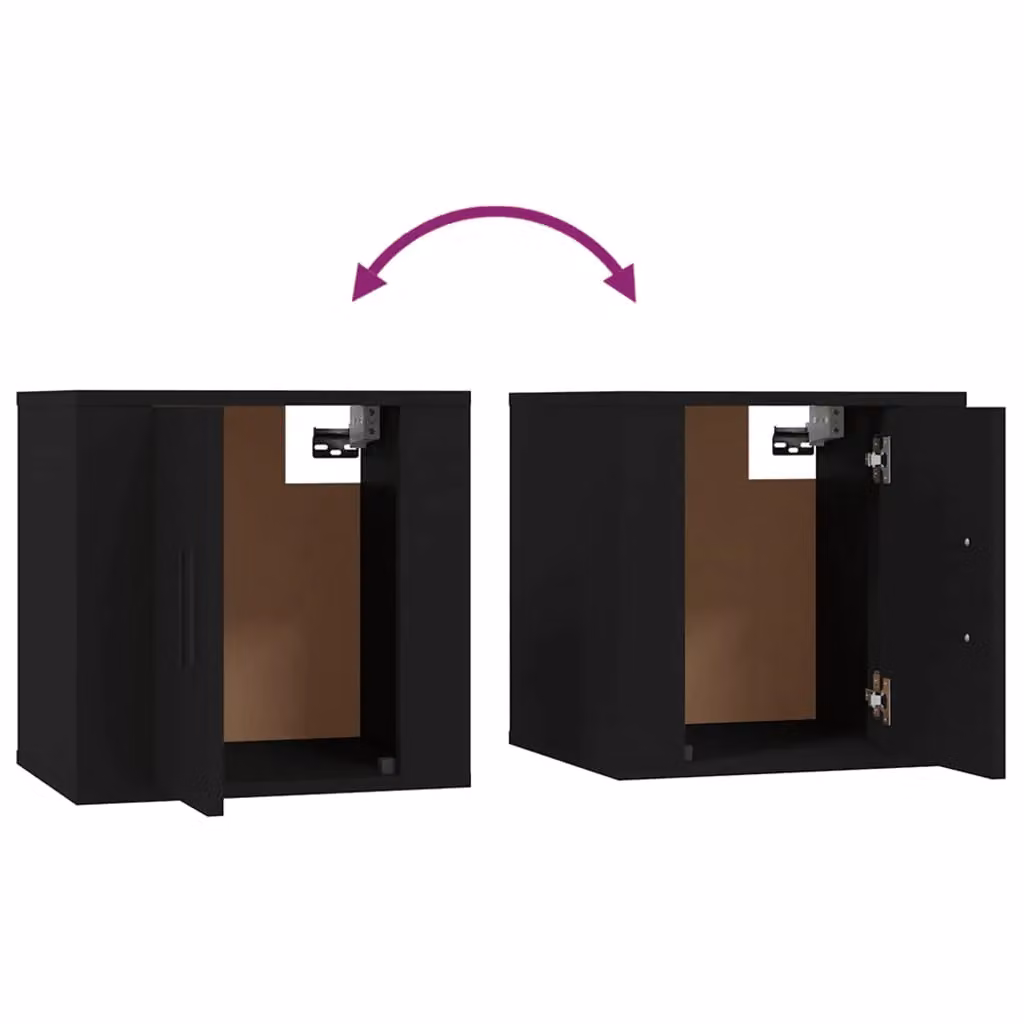 Berkfield Home Wall Mounted TV Cabinet in Black, W: 40 cm, D: 34 cm, H: 5 cm – 4