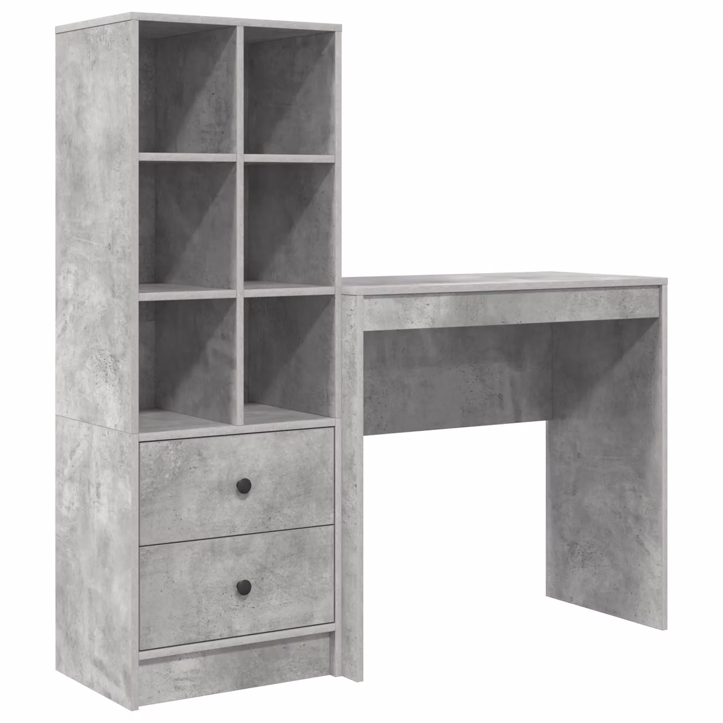 Berkfield Modern Writing Desk with Storage in Concrete Grey and Blue – 2