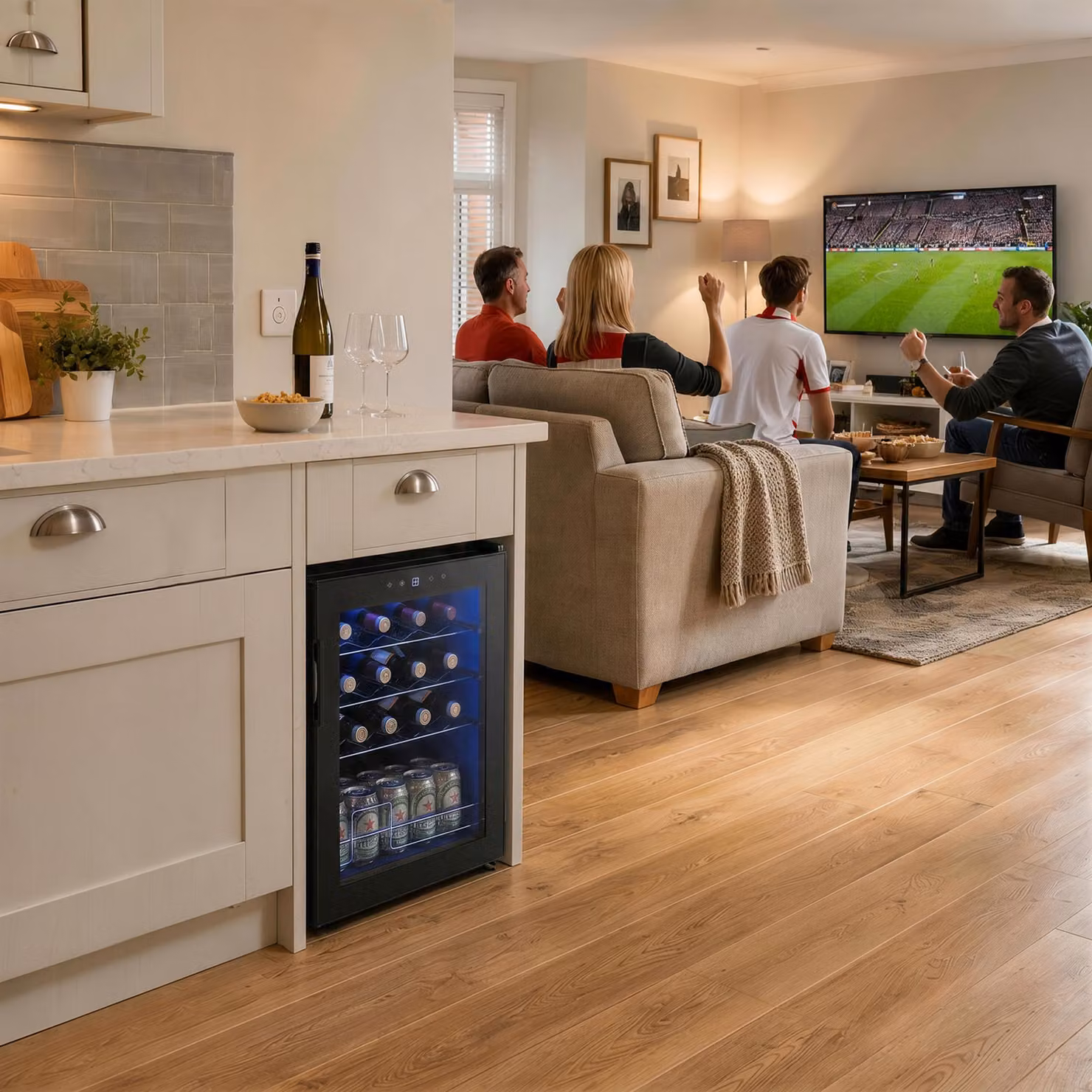 HOMCOM Black Countertop Compressor Wine Fridge with Glass Door, 20 Bottle Capacity, 5-18C – 2
