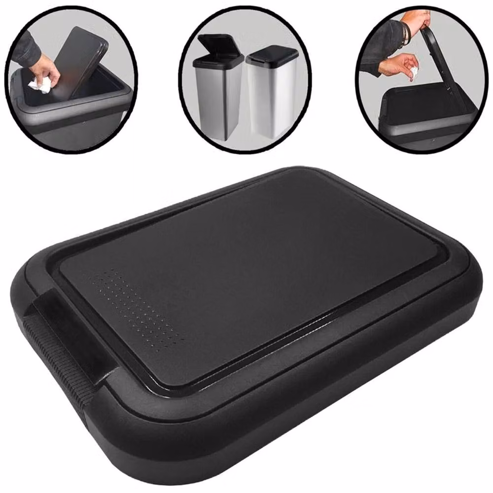 SPETLEK 45 litre black plastic rectangular kitchen bin with touch lid – 3